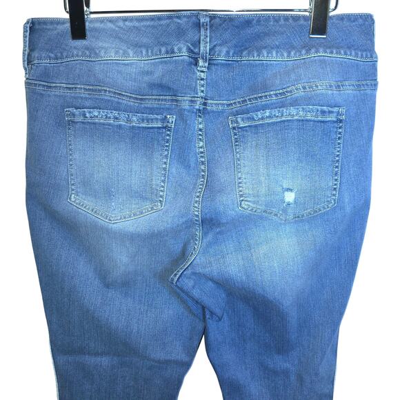 Torrid Skinny Jeans Distressed Jeggings Plus Sz 18 Side Stripes Light Wash - Picture 5 of 11